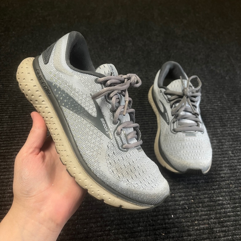 Brooks Glycerin 18 Running Shoe Women 6 Blue Grey DNA LOFT Mesh Sneakers comfort